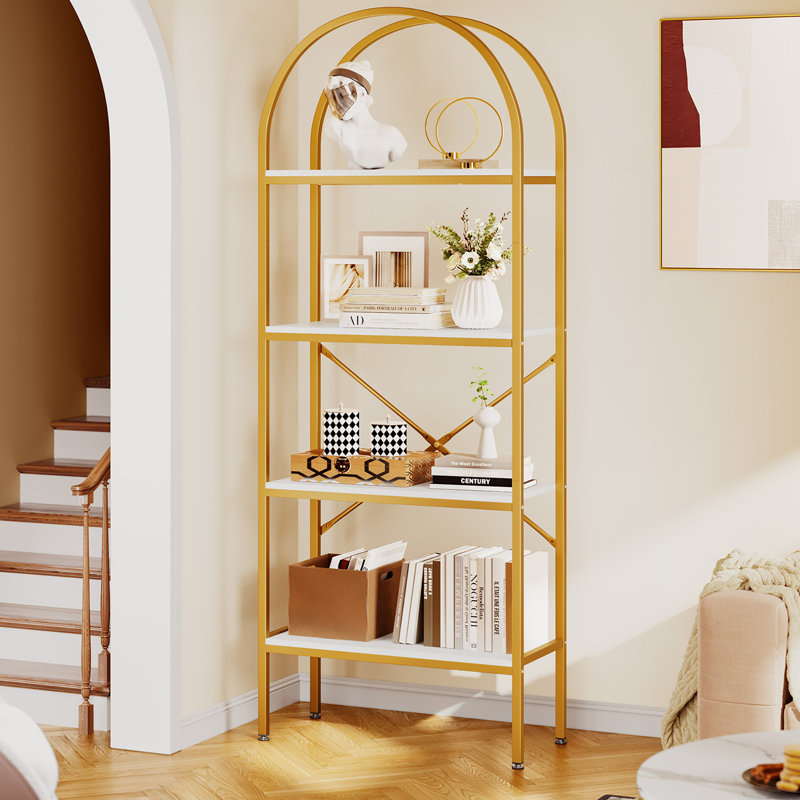 Gold etagere bookcase discount